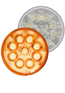 Lumenx Amber Turn Light Clear Lens 4 Inch Round Grommet Mount 9 LED Multi-volt