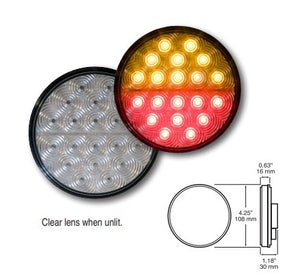 LED Combination Lamp 4" Stop Tail Turn with grommet mount and 300mm Cable