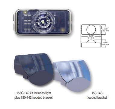 LED Licence Plate Light and Bracket Multi-volt Pacific Style Chrome