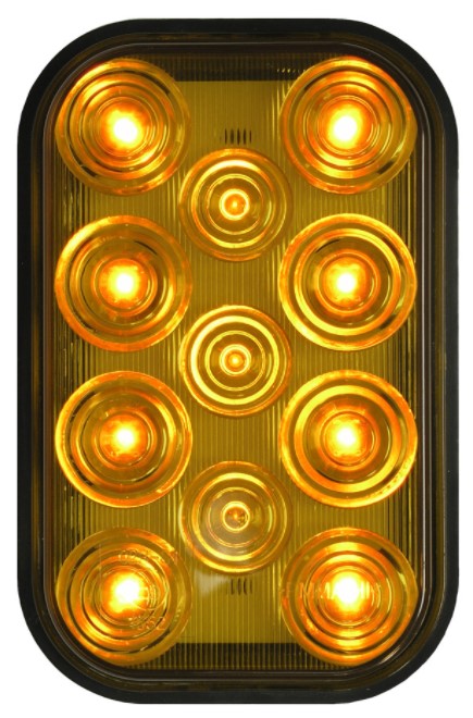 LED Amber Turn Light 5.3 Inch 11 LED Multi-volt 2M Cable