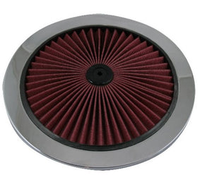 Air Filter 14 Inch Top - Hi Flow Filter Chrome