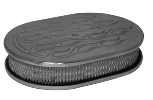 Air Filter Oval 12 Inch x 2 Inch Alloy - Flamed Top